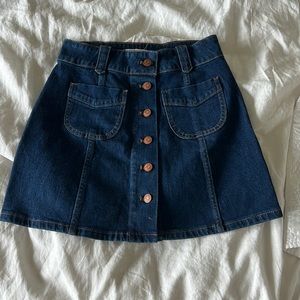 Madewell Denim Button Up Mini Skirt